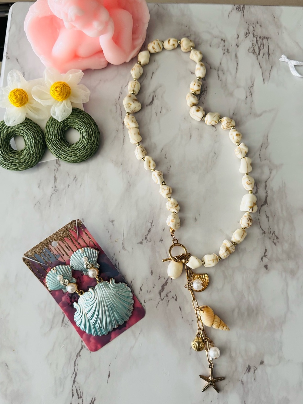 DO NOT BUY ✨Bundle For Jenn🤍Neutral Beaded Seashell Charm Necklace -